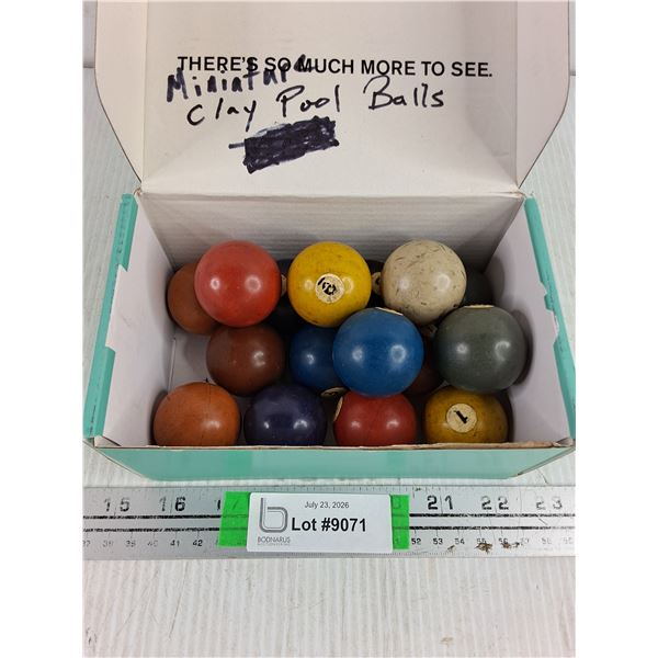 Set of Vintage Miniature Clay Pool Balls