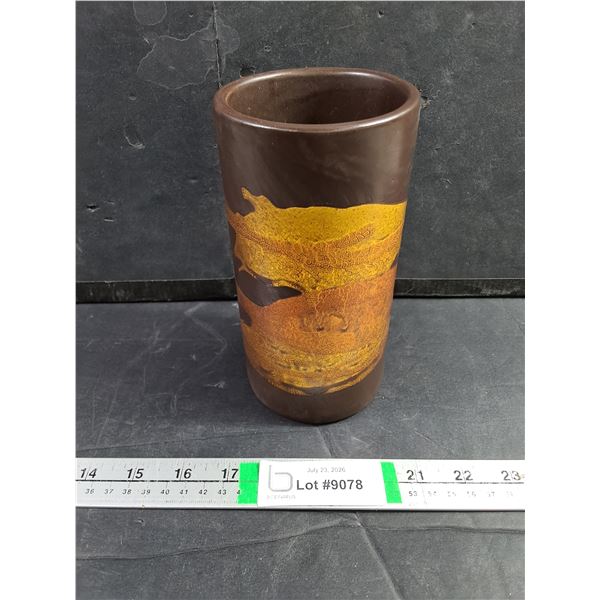 Vintage 1970's Royal Haeger "Earth Wrap" Cylinder Vase