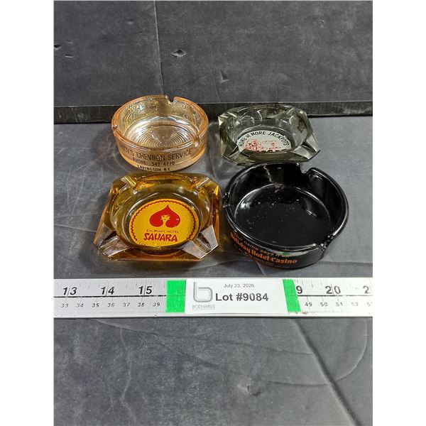 (4) Vintage Advertising Ashtrays Featuring Las Vegas,Reno,Chevron
