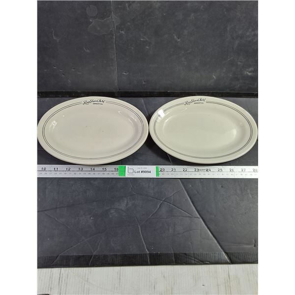 (2) Vintage King Edward Hotel Edmonton Serving Platter-Rare Alberta History