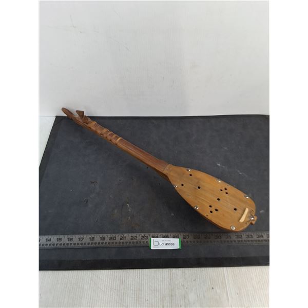 Vintage Hand Carved Wooden Stringed Instrument - 26" Length