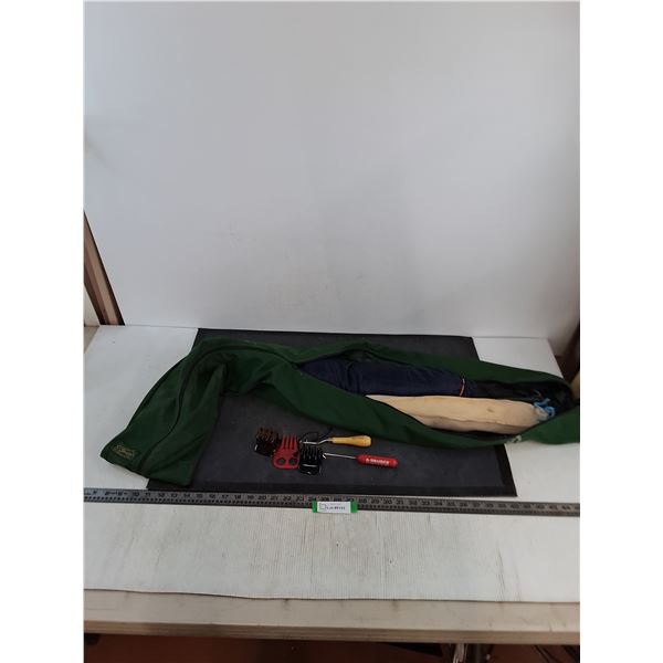 (2) Horse Hair Tail Extensions ( 1-White, 1-Black) & Braiding Combs, Showcase Storage Tote