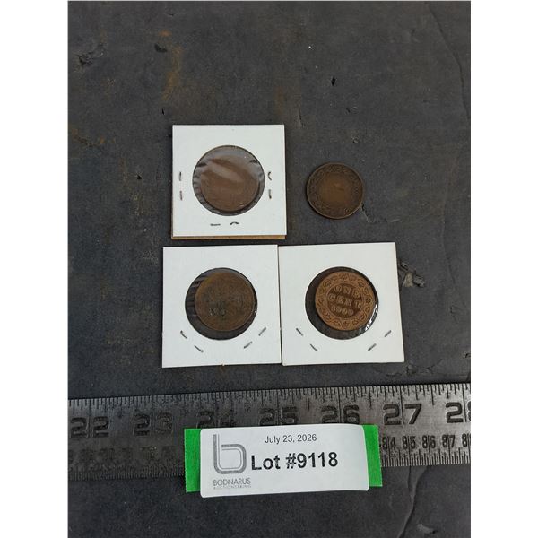 (4) Early 1900's Canadian Pennies