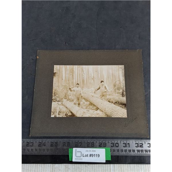 Vintage 8" x 10" Photo of 2 Loggers