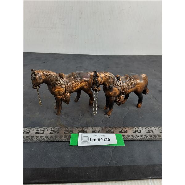 Pair of Brass Horse Ornaments