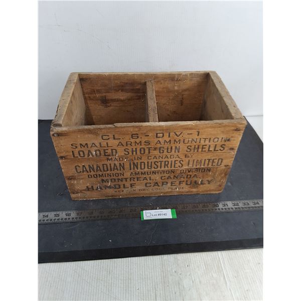 Vintage Wooden Dominion Ammunition Crate - 15x9.5x9"