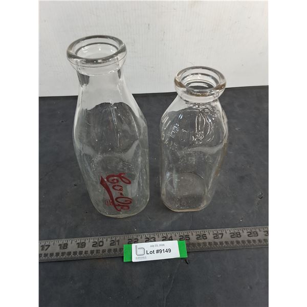 (2) Vintage Milk Bottles