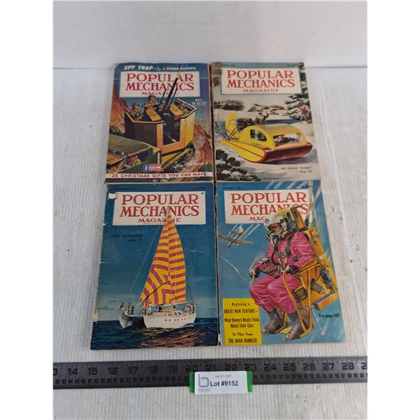 (4) Popular Mechanics Magazines from 1940's & 50's