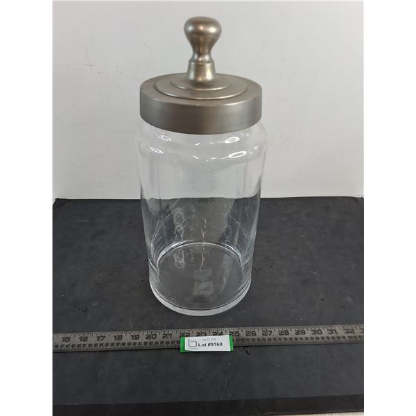 Handmade Glass Candy Jar w/Lid from Poland - 16" High - Cannot Ship