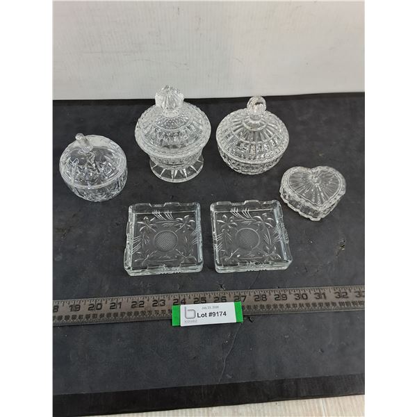 Vintage Crystal & Glass Candy/Trinket Dishes