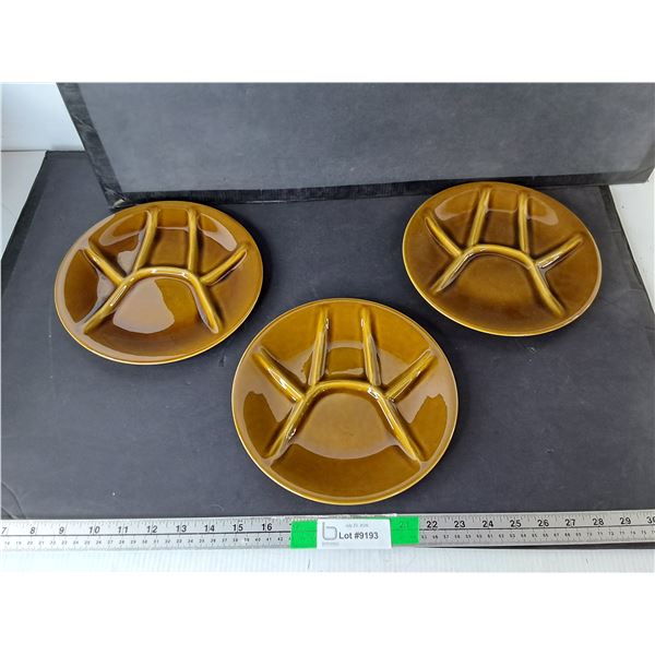 (3) Keralux Belgian Fondu/Sushi Plates