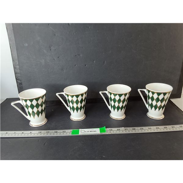 (4) 24 Ct. Gold Bone China Mugs