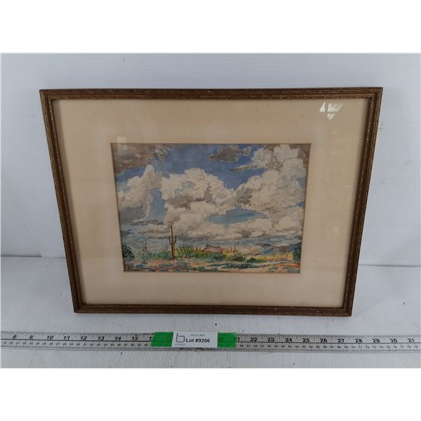 Framed Desert Watercolor Print 17" x 13"