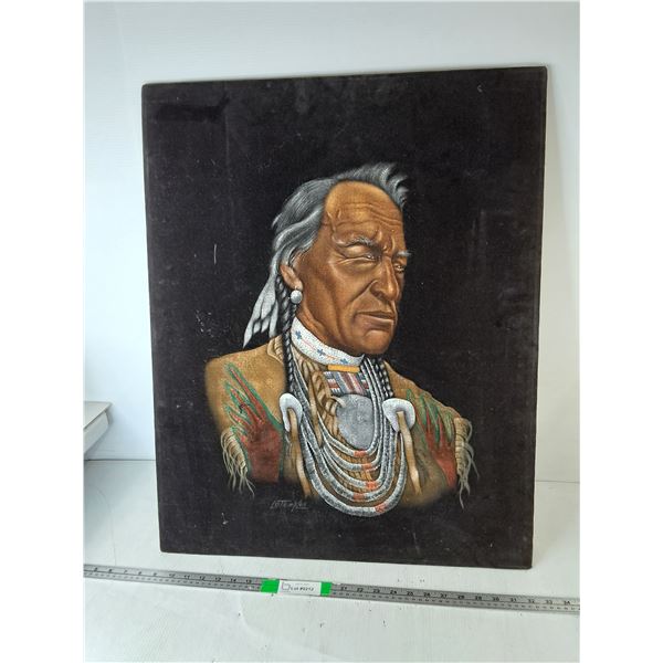 Velvet Indigenous Chief Artwork 30" x 24"- Can't Ship