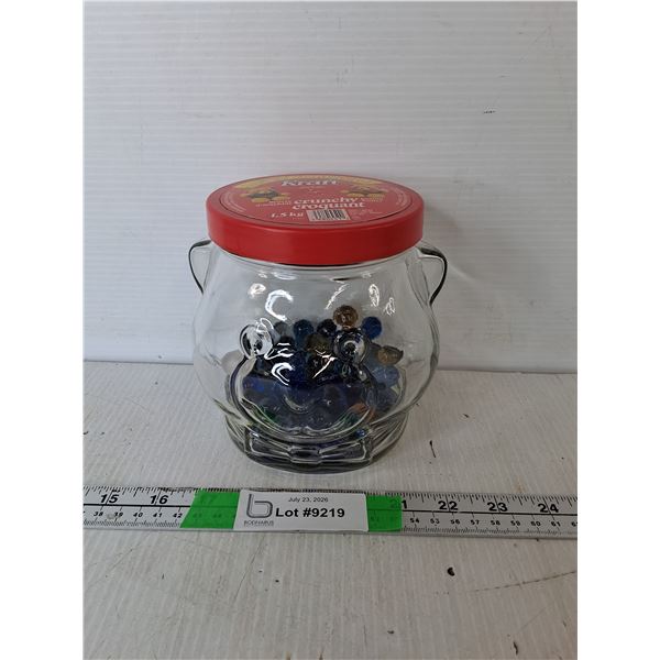 Glass Bear Kraft Jar 5.75" & Marbles