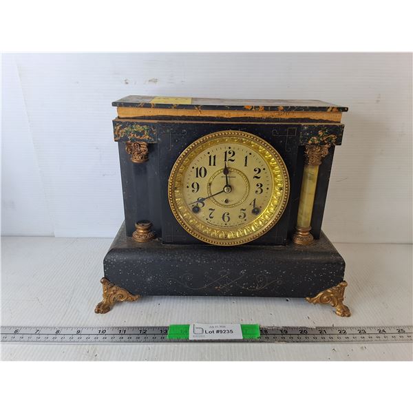 Seth Thomas Mantle Clock 12.75" x 5.5" x 10.75"- As Is