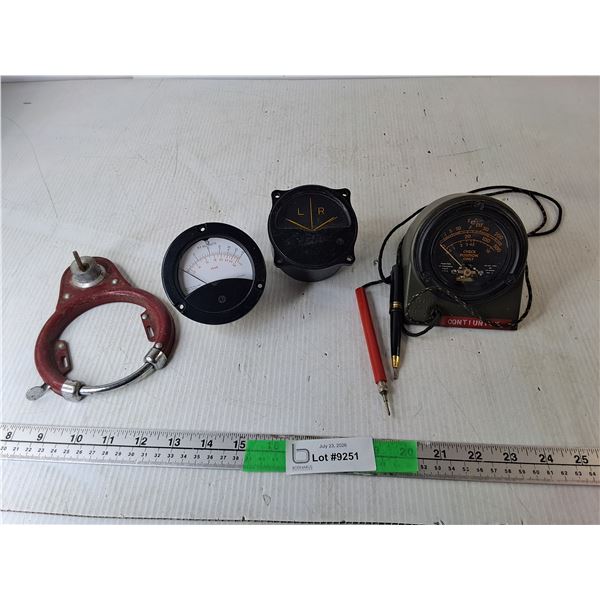 Vintage Continuity Tester, Fuel/Air Ratio Gauge, L/R Beam Approach Indicator