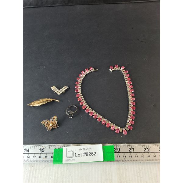 Women's Necklace- As Is, Brooches & Adjustable Ring