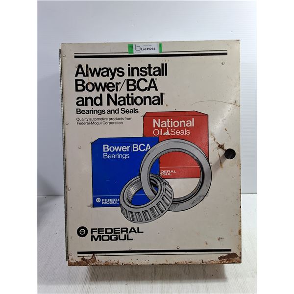 Vintage Federal--Mogul Bower BCA National Metal Parts Storage Cabinet-18"x23"x7"