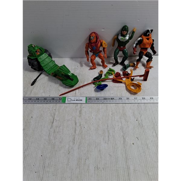 Vintage Mattel Masters of the Universe Vehicle and Action Figures