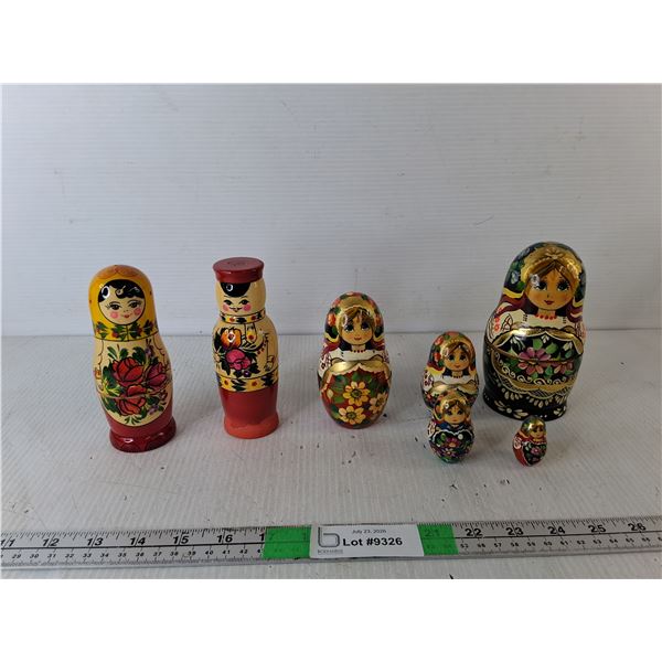 Wooden Nesting Dolls and Salt & Pepper Shakers