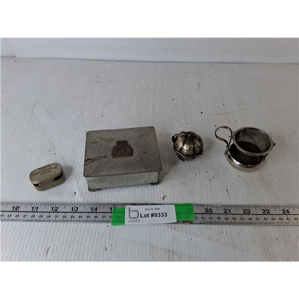 Nail Polishing Stone, Tea Strainers, Metal Jewelry Box