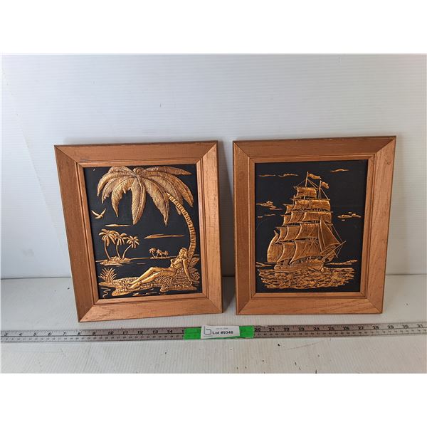 Nautical & Hawaiian Copper Craft Art 12" x 10"