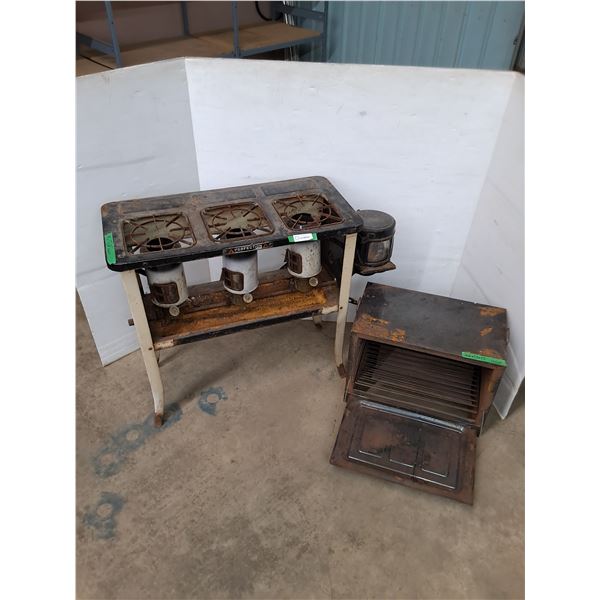 * Antique Perfection 3-Burner Kerosene Stove w/Detached Oven - Cannot Ship