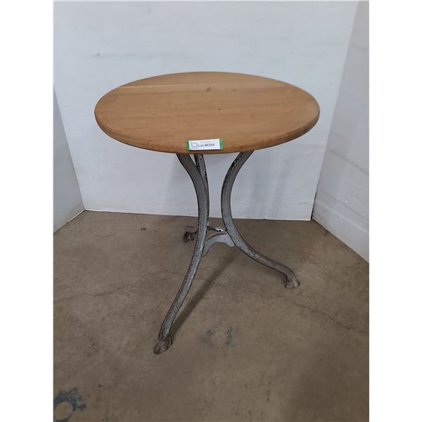 * Cast Iron Pub Table w/Wooden Top - 30" High x 25" Diameter - Cannot Ship