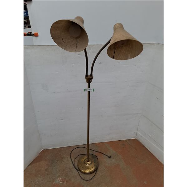 * MCM Adjustable Dual-Light Floor Lamp - Tested - 58" High - Cannot Ship