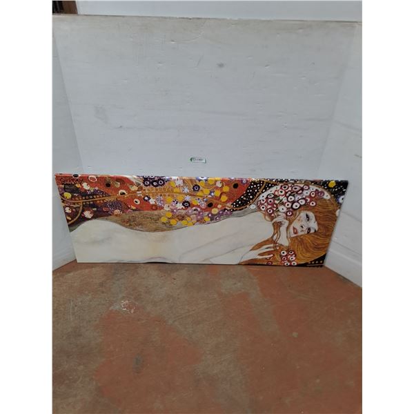 * Psychadelic Nude Woman Canvas Wall Art by Gustav Klimt - 55" x 23" - Cannot Ship