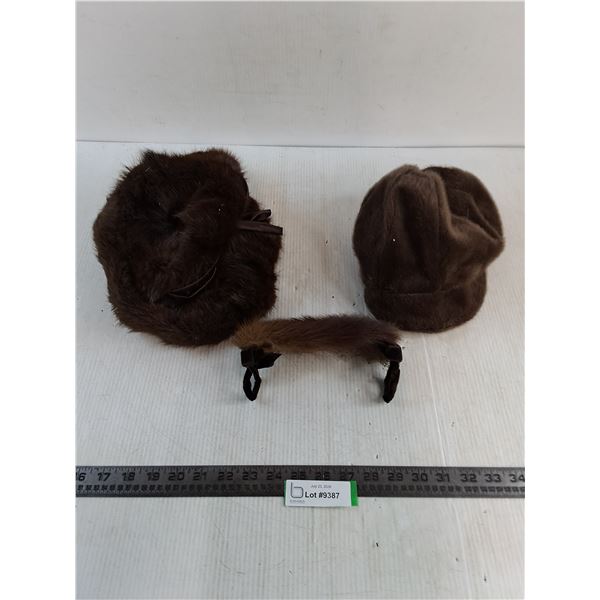 (3) Women's Fur Hats/Head Piece