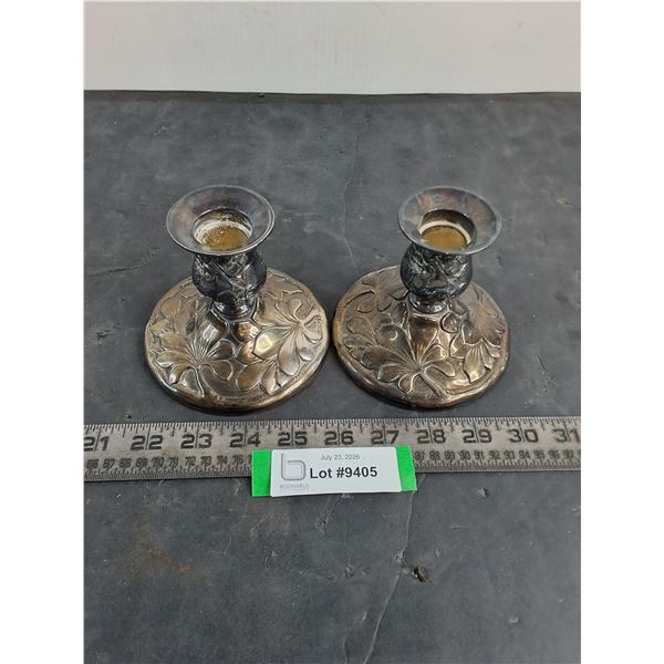 Pair of Vintage Brass Candle Holders