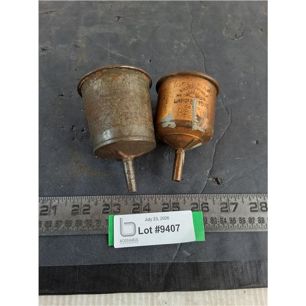 (2) Vintage Coleman Filter Funnels