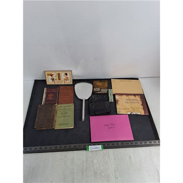 Antique Men's Razor Kit, Booklets, CNR Notepad & Map, Model Train Decals