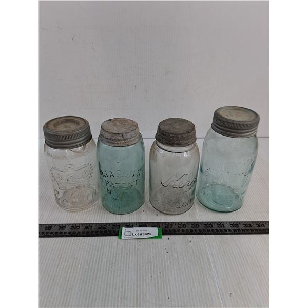 (4) Vintage Mason Jars