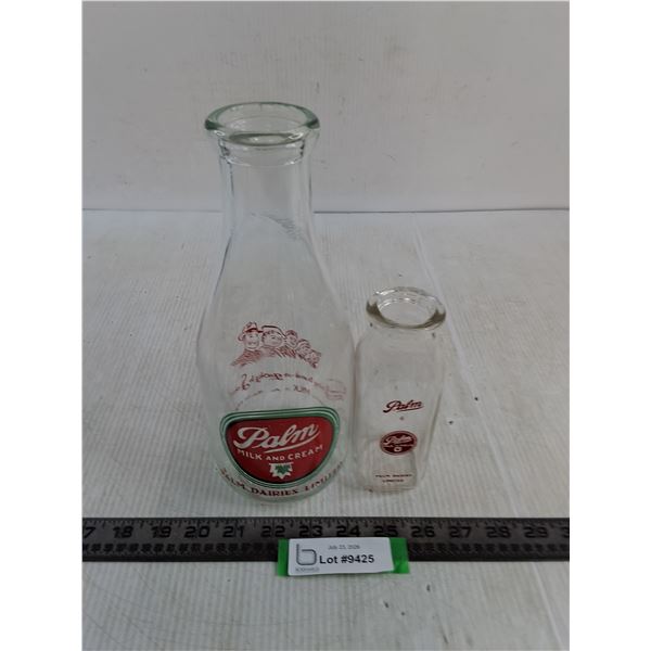 Vintage Palm Milk Bottles
