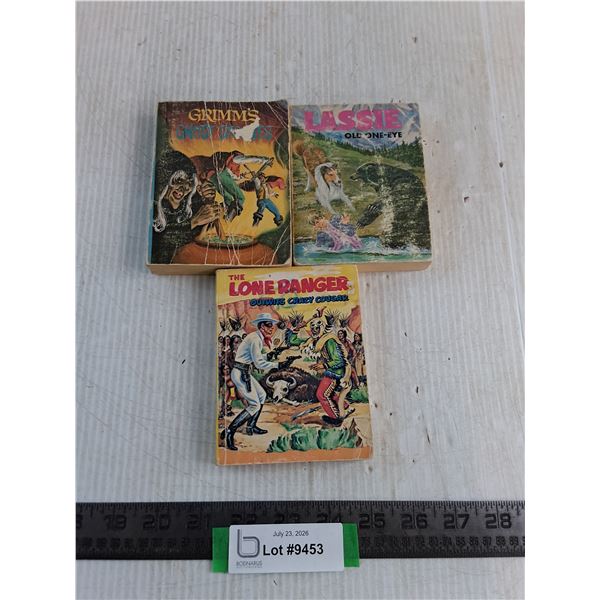 (3) Vintage Grimm's, Lassie, Lone Ranger "Big Little Books"