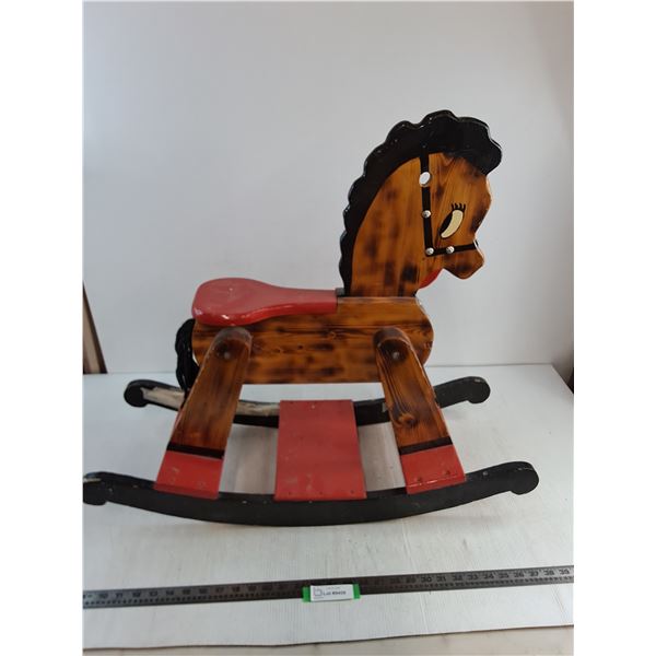 Vintage Wooden Rocking Horse - 27x31x11" - Pickup Only