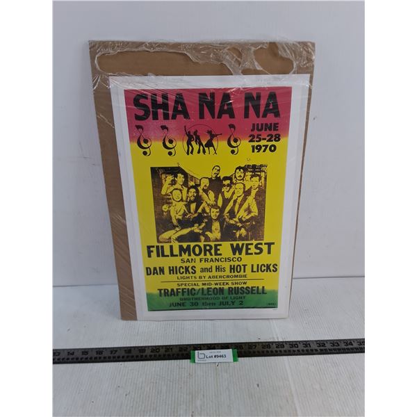 Sha Na Na "Fillmore West" Concert Poster from June 1970 - 17" x 11"