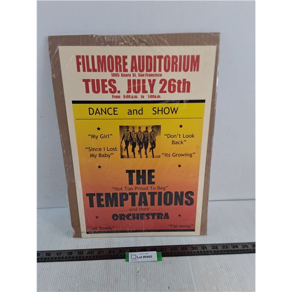 Vintage "The Temptations" Concert Poster - 17" x 11"