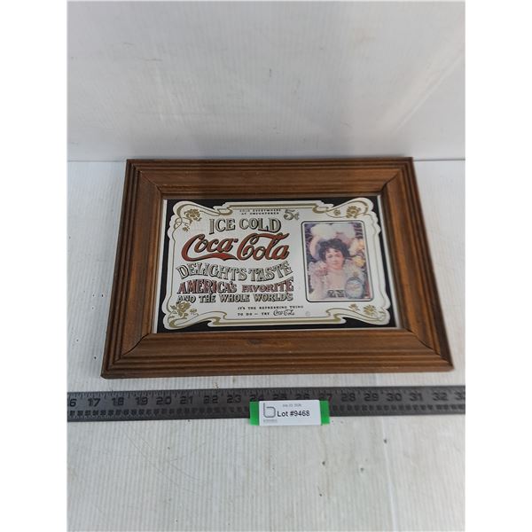 Wood Framed Mirrored Coca-Cola  Promotional Wall Decor - 16" x 12"