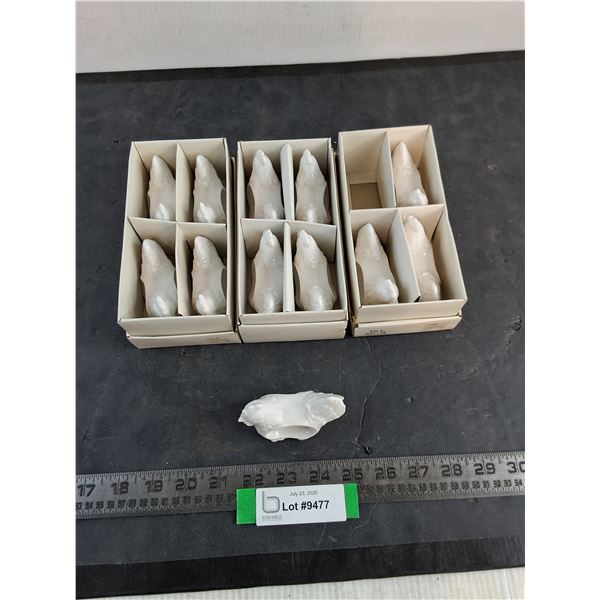(12) Abbott Porcelain Hen Napkin Holders