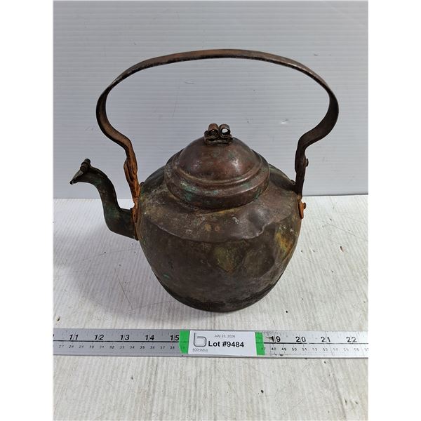 Antique Copper Farmhouse Kettle-as is