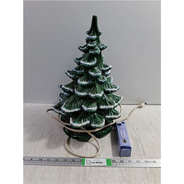 Vintage Ceramic Christmas Tree-missing colored light bulbs