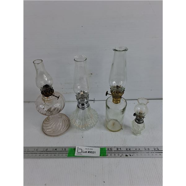 (4) Assorted Kerosene Lamps