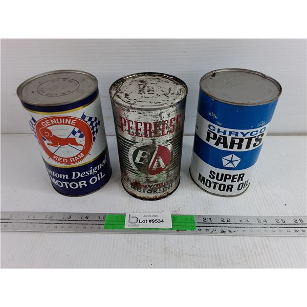 Vintage Motor Oil Cans - Sealed & Empty, Cannot Ship Full Cans