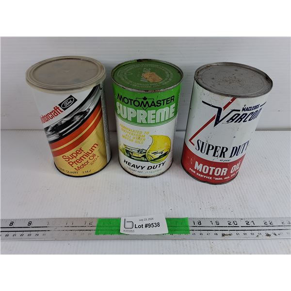 Vintage Motor Oil Cans - Empty