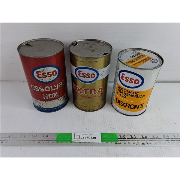 Vintage Esso Oil Cans - Empty, Esso ATF DEX II Can - Sealed, Cannot Ship Full Cans
