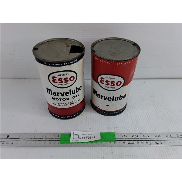 Vintage Esso Motor Oil Cans - Empty